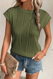 Olive Wave Texture Top