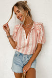 Boho Frilled Puff Sleeve Blouse
