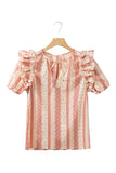 Boho Frilled Puff Sleeve Blouse