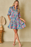 Boho Leopard Print Ruffled Dress