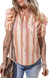 Boho Frilled Puff Sleeve Blouse