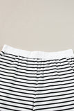 White Stripe Top and Shorts Set