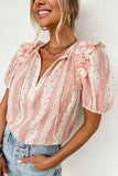 Boho Frilled Puff Sleeve Blouse