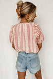 Boho Frilled Puff Sleeve Blouse