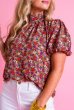Floral Puff Sleeve Blouse