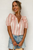 Boho Frilled Puff Sleeve Blouse