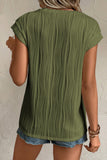 Olive Wave Texture Top