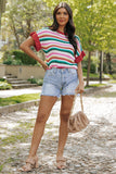 Red Trimmed Textured Top