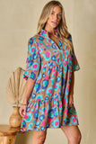Boho Leopard Print Ruffled Dress