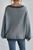 Cozy Striped Lantern Sleeve Sweater