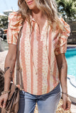Boho Frilled Puff Sleeve Blouse