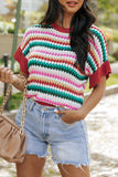 Red Trimmed Textured Top