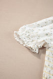 Frilly Shirred Bodice Floral Maxi Dress