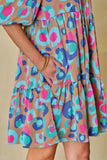 Boho Leopard Print Ruffled Dress