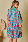 Boho Leopard Print Ruffled Dress