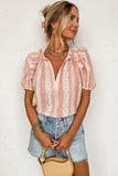 Boho Frilled Puff Sleeve Blouse