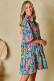 Boho Leopard Print Ruffled Dress