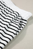White Stripe Top and Shorts Set