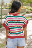 Red Trimmed Textured Top