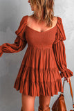 Boho Ruffled Smock Dress