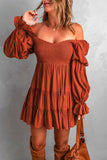 Boho Ruffled Smock Dress