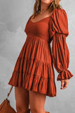 Boho Ruffled Smock Dress