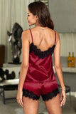 Lace Pajama Set - Red
