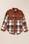 Cinnamon Plaid Corduroy Shacket