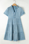 Mineral Wash Crinkle Tiered Dress