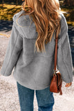 Grey Fleece Zip Up Hooded Jacket