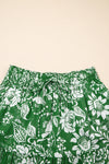 Floral Shirred Crop Top & High Waist Midi Skirt Set