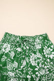 Floral Shirred Crop Top & High Waist Midi Skirt Set