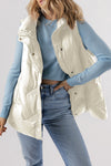 White Puffy Zip Up Vest