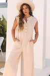 Wide Leg Sleeveless Jumpsuit