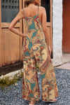 Paisley Spaghetti Straps Wide Leg Jumpsuit