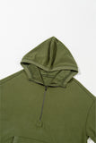 Olive Half Zipper Oversized Hoodie