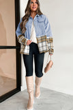 Plaid & Denim Patchwork Jacket