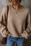 Pearl Detailed Drop Shoulder Sweater