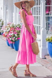 Ruffle Tiered High Waist Maxi Dress
