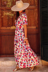 Floral Buttoned Split Maxi Dress
