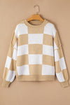 Checkered Bishop Sleeve Sweater | 3 Colors