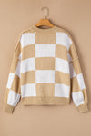 Checkered Bishop Sleeve Sweater | 3 Colors