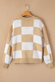 Checkered Bishop Sleeve Sweater | 3 Colors