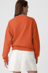 Orange Drop Shoulder Crewneck Sweatshirt