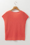 Knitted Notch V-Neck Top