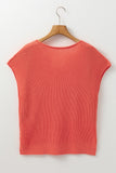 Knitted Notch V-Neck Top