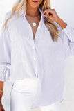 Orchid Petal Striped Shirred Cuff Blouse