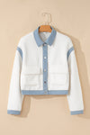 Contrast Trim Sherpa Jacket