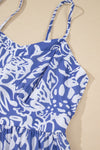 Floral Spaghetti Strap High Waist Maxi Dress