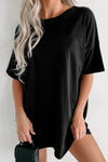 Oversized Black Basic Top